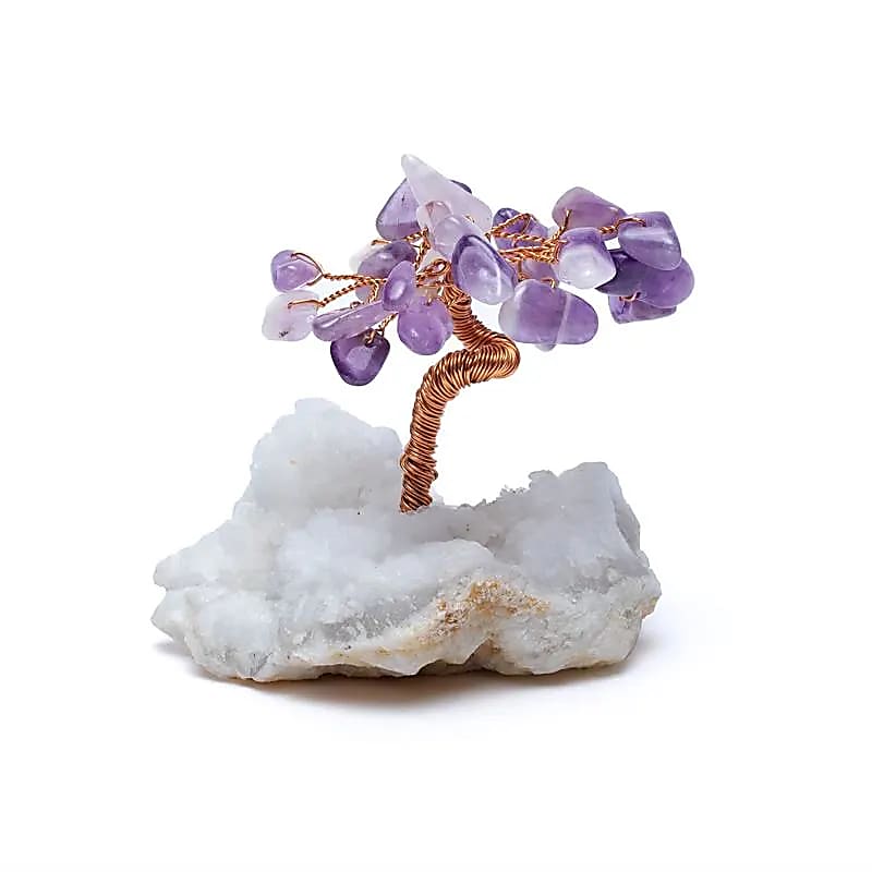 Arbre Géode Cristal de Roche + Amethyste