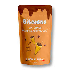 Mini Cônes Fourrés au Chocolat au Lait - 100 g